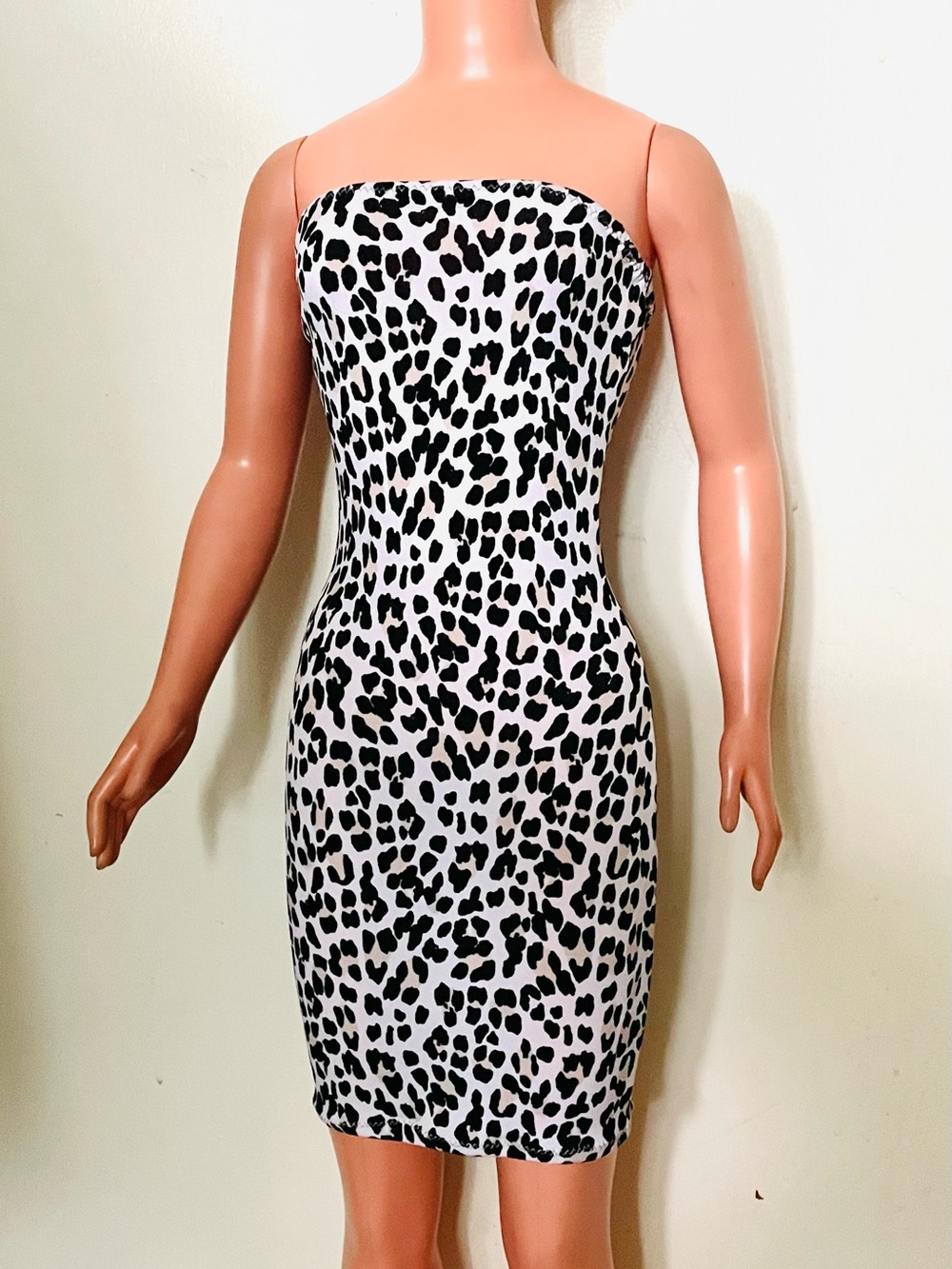 Light Color Animal Print Mini Dress For My Size Barbie Doll. New